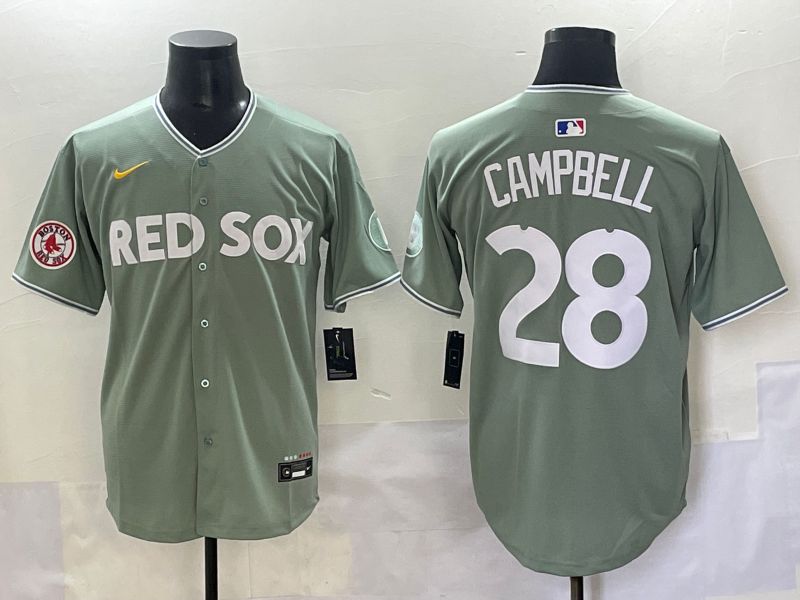 Men 2025 Boston Red Sox #28 Campbell Light Green Joint Name Nike MLB Jersey style 8->youth mlb jersey->Youth Jersey